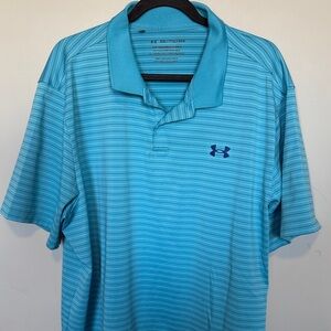 Under Armour Men's Aqua Striped Polo
